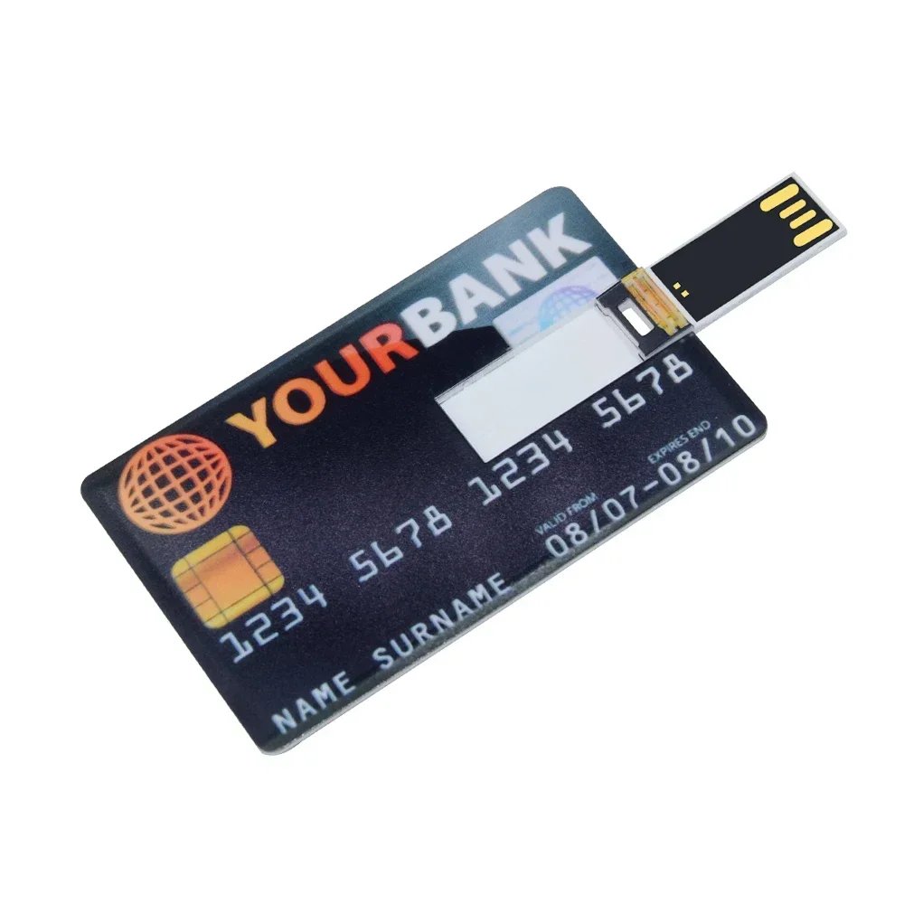 VSDBHFGVHDSF Waterproof USB Flash Drive, 4GB - 64GB Capacity, Metal Design, Credit Card Shape