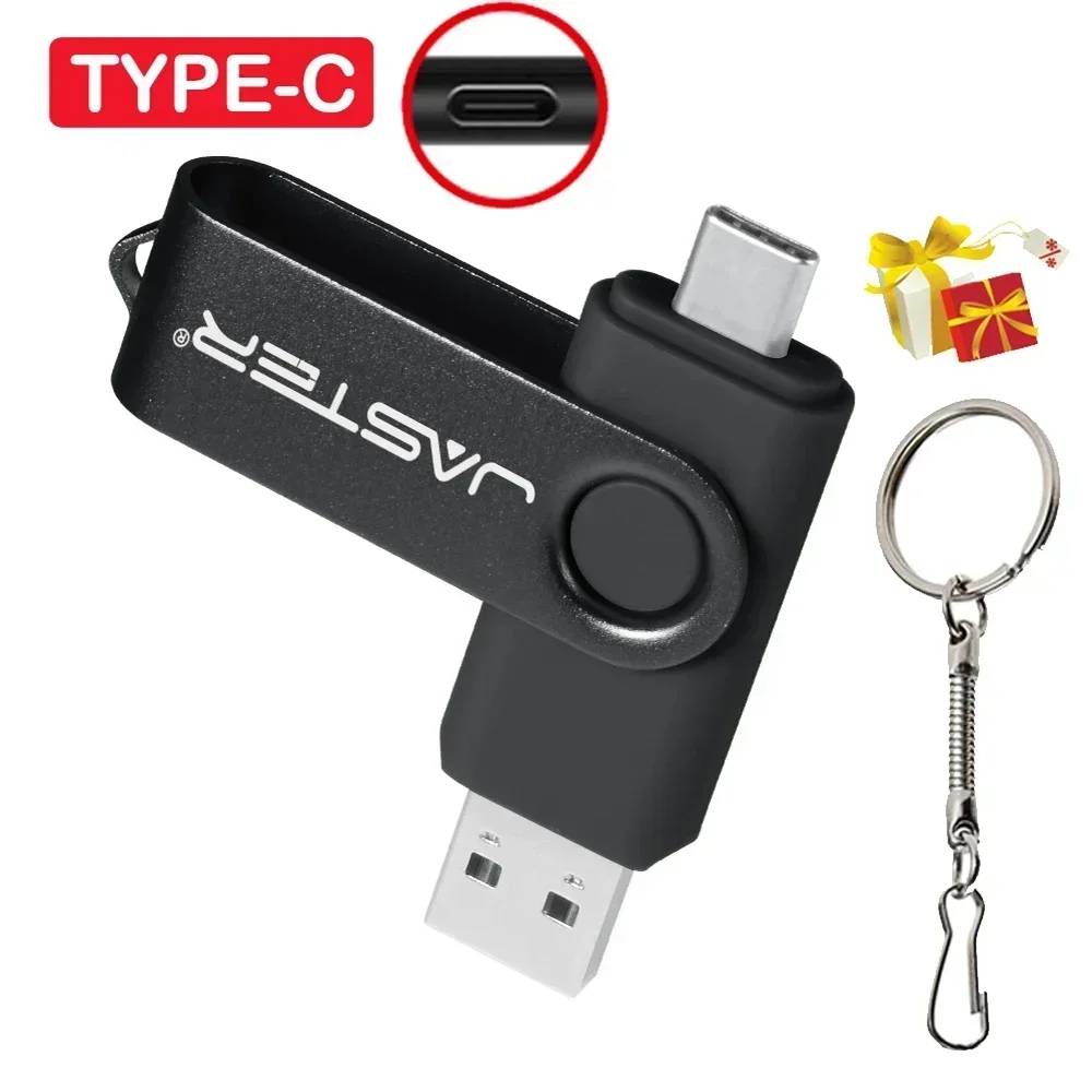 Jaster TYPE-C USB 3.0 Flash Drive - 128GB, Free Keychain, Red