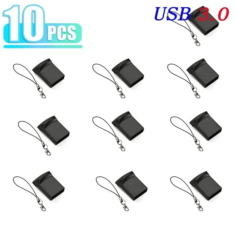 VSDBHFGVHDSF 10-Pack USB 3.0 Flash Drives - Metal Keychain Memory with High-Speed Transfer
