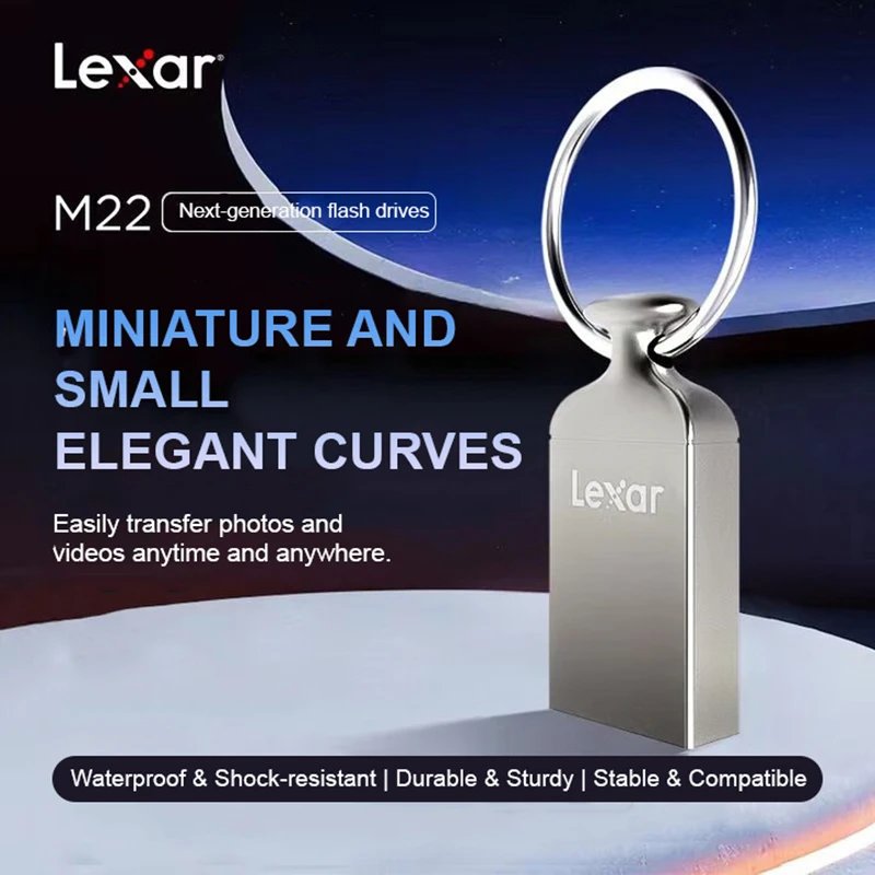 Lexar USB Key with Keychain - 16GB, 32GB, 64GB or 128GB