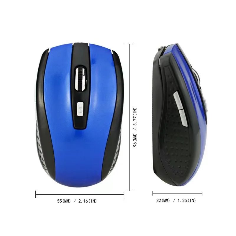 VSBDUFGDYSF Wireless Optical Mouse 2.4G 1200 DPI for Gaming Laptop, Blue