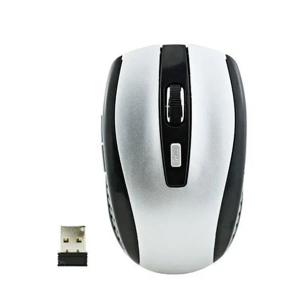 VSBDUFGDYSF Wireless Optical Mouse 2.4G, 6 Buttons, 1200 DPI, for Computer, PC, Laptop, Gaming - Silver