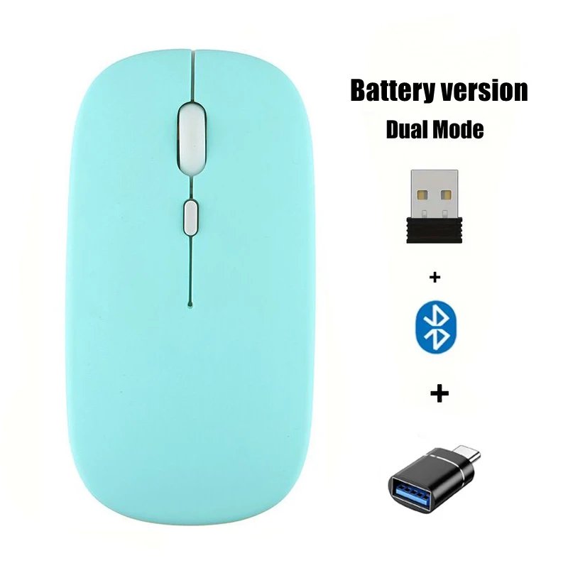 Congdi Wireless Mouse, Bluetooth Compatible, 2.4GHz Dual Modes with Nano Receiver for Laptop and Macbook - Green