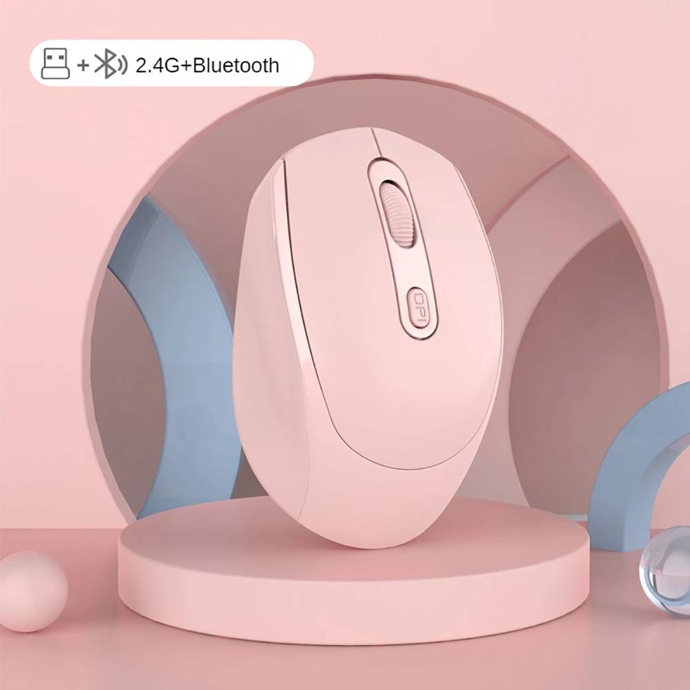 KEBETEME 2.4GHz Wireless Silent Gaming Mouse, Ergonomic Rechargeable Bluetooth 5.2 Mouse for Business and Esports