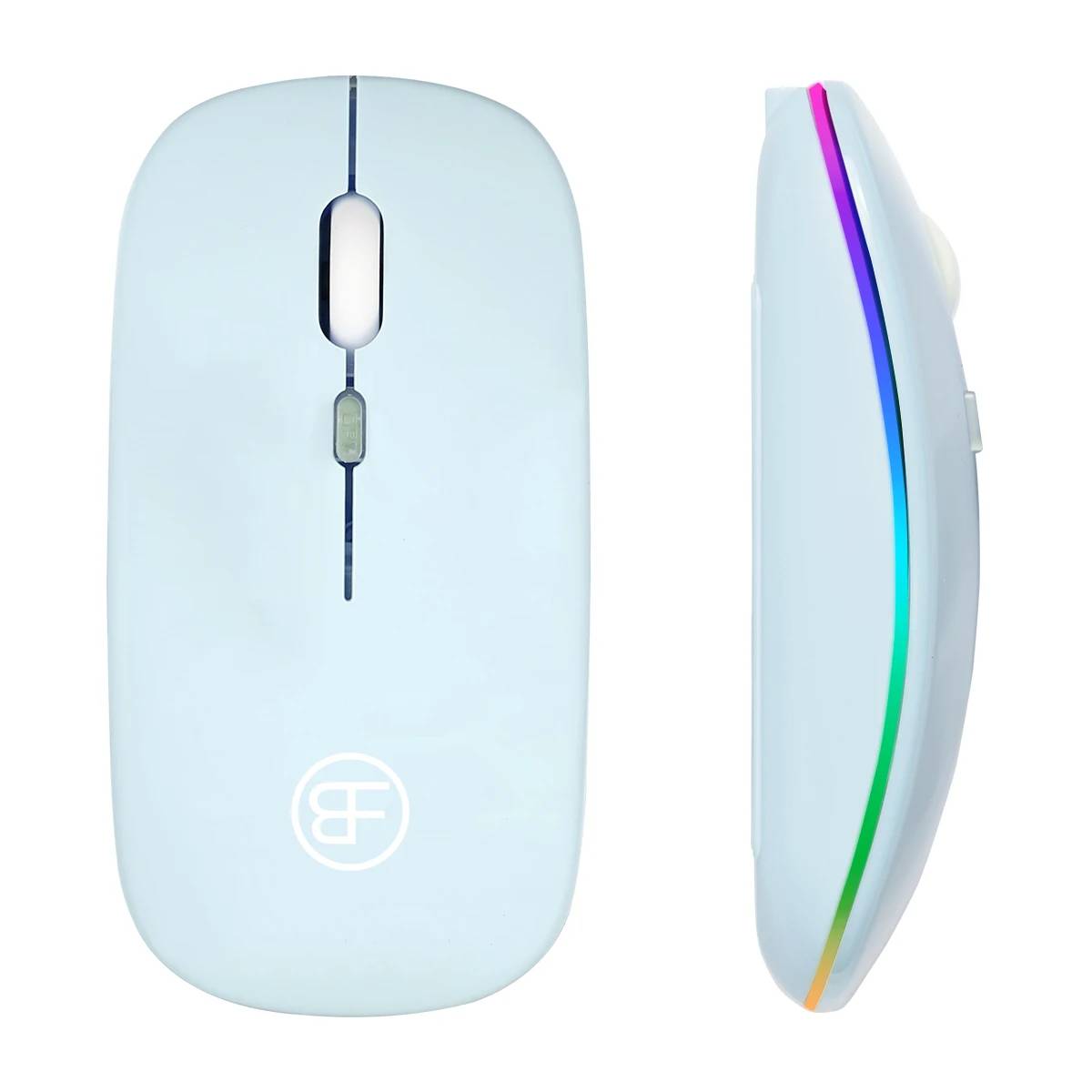 VSBDUFGDYSF Bluetooth Wireless Mouse, Rechargeable, 1600 DPI, for Gaming on PC, Mac, Tablet, Laptop, iPad (Blue)