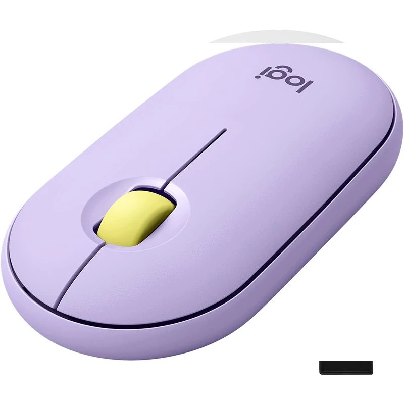 Logitech M350 Silent Mouse - Wireless 2.4GHz Desktop Mouse with Bluetooth, 3 Buttons, Purple