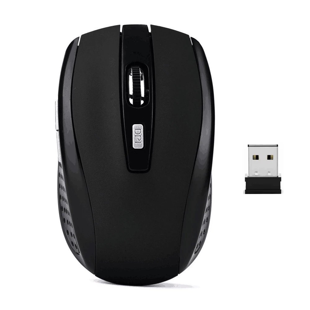 Ergonomic Wireless Mouse 2.4G, 6 Buttons, Silent, 1600 DPI, Optical, for Desk, PC, Laptop, MacBook