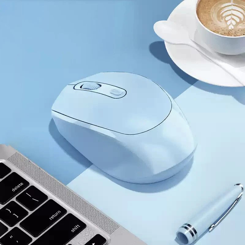 Ergonomic Wireless Computer Mouse, Bluetooth Compatible, Optical with USB Receiver, 2.4GHz, for Laptops Blue