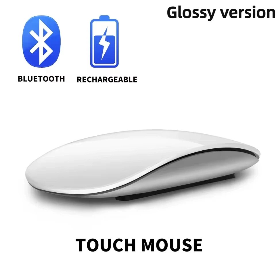 Magic Wireless Mouse, Bluetooth, Rechargeable, Touch, Slim, Ergonomic, Dual Mode, Silent, for Apple Macbook Air White