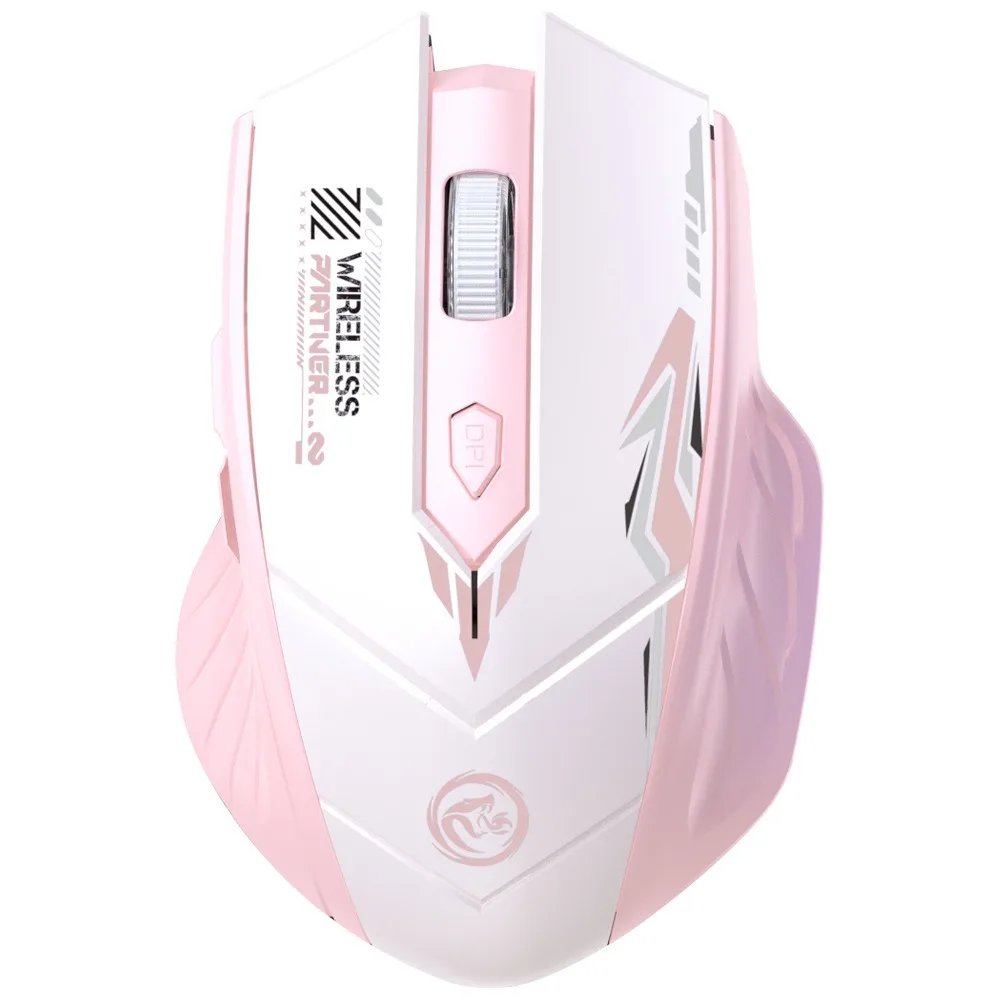 VSBDUFGDYSF Wireless Mouse 2.4G, Bluetooth Compatible, Rechargeable, Bright, Silent for Laptop - Pink