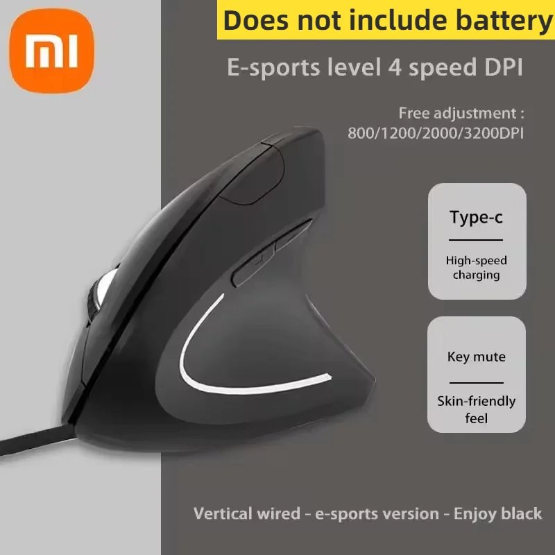 Vertical Wireless Mouse with Bluetooth, Rechargeable, Customizable Side Grip, Ergonomic, 2.4G, Silent, for Gaming, PC, Computer, New Wired Mute