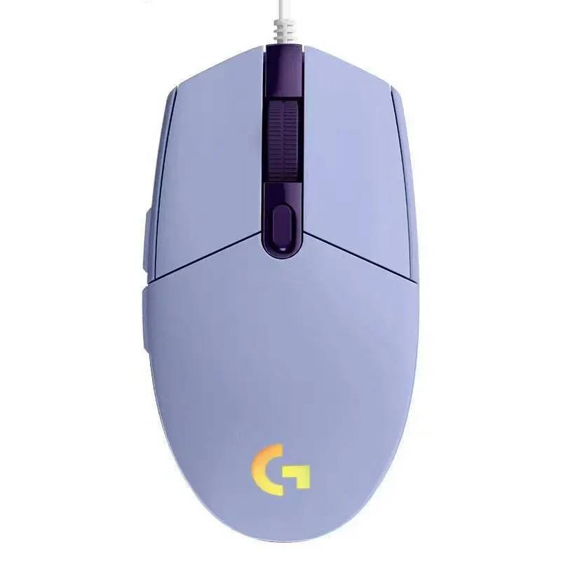 Logitech G102 Purple Wired Gaming Mouse, 8000 DPI, Rainbow Optical Effect Screen for PC/Mac