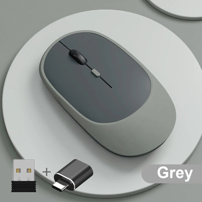 Wireless Optical Mouse, Rechargeable with Bluetooth, 2.4GHz Double Mode, 1600 DPI Adjustable for Desk, Gaming, Laptop - Congdi