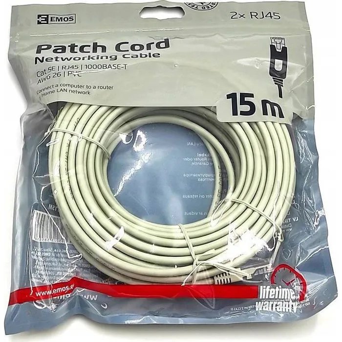 EMOS Ethernet Hub Adapter, Cat5e, 15m