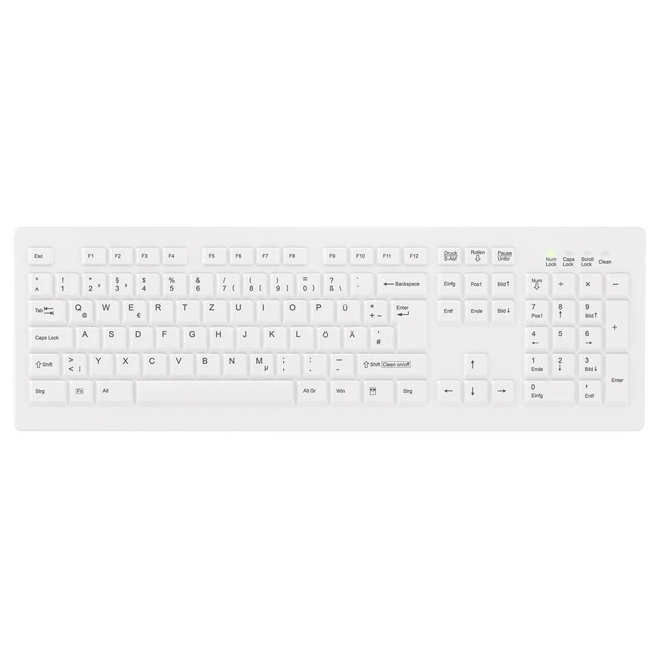 Clavier Contour MedicalKey ClassicClean sans fil, taille complète, 2,4 GHz, blanc