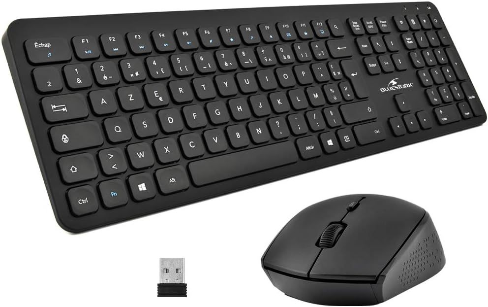 VUDSHGSYD Wireless Slim Keyboard and Mouse Set, 2.4GHz Silent Clicks, Ergonomic Design (Black)