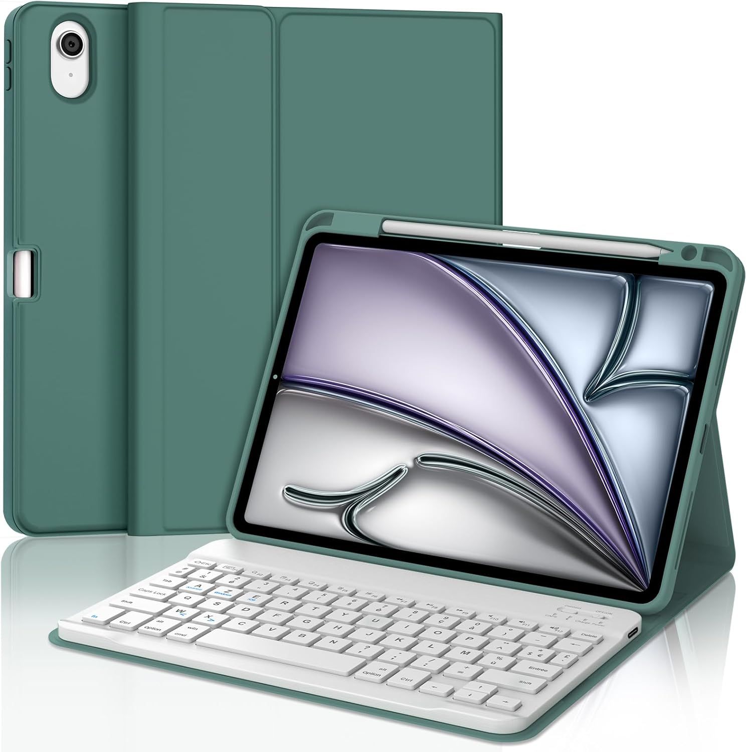 iPad Air 11-inch M3/M2 2025/2024 French AZERTY Bluetooth Magnetic Detachable Keyboard Case
