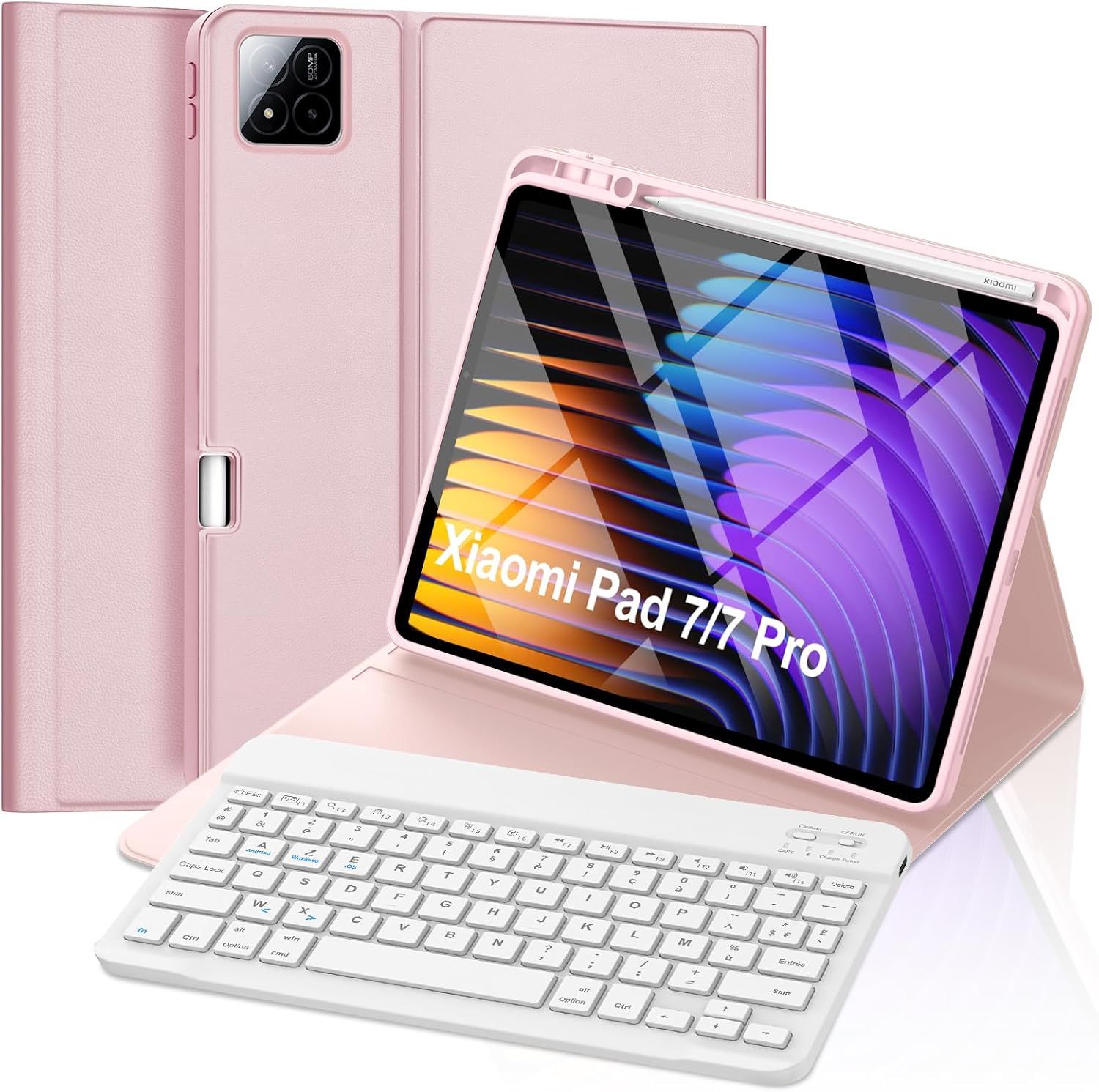 Xiaomi Pad 7/7 Pro 11.2'' 2024 Wireless Bluetooth French AZERTY Keyboard Case