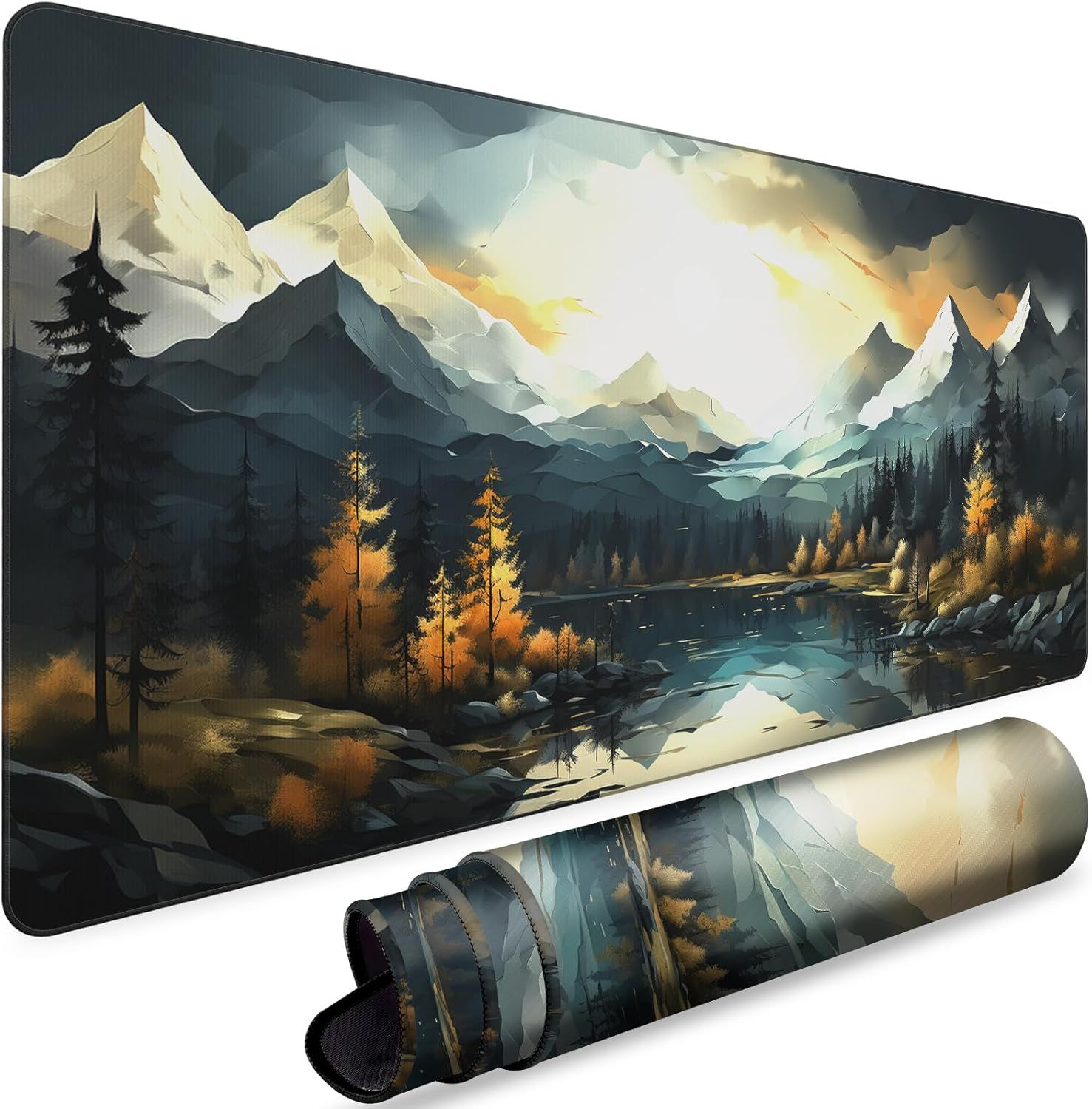 XL Gaming Mouse & Keyboard Pad, 90x40cm with Rubber Base