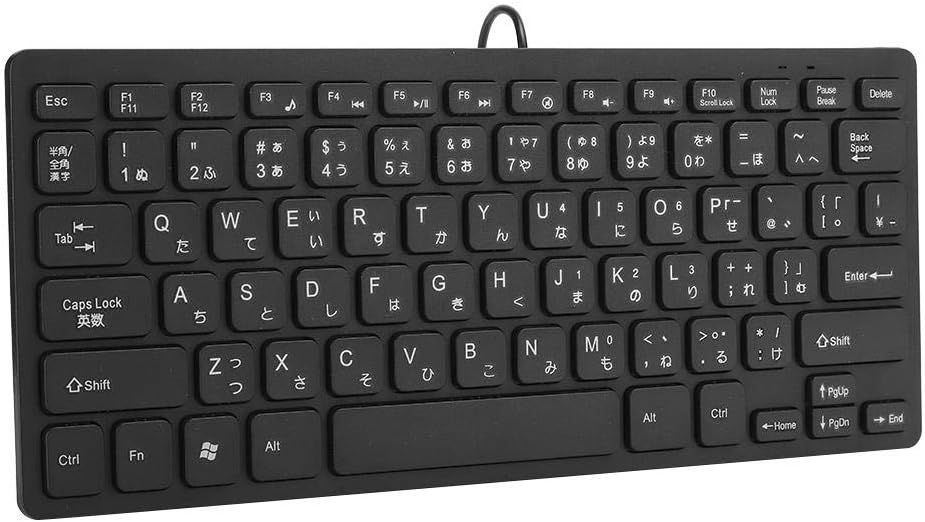 VUDSHGSYD USB Wired Keyboard, Silent Japanese Ultra-Thin Mini 78 Keys Keyboard for PC/Laptop/Computer - Black