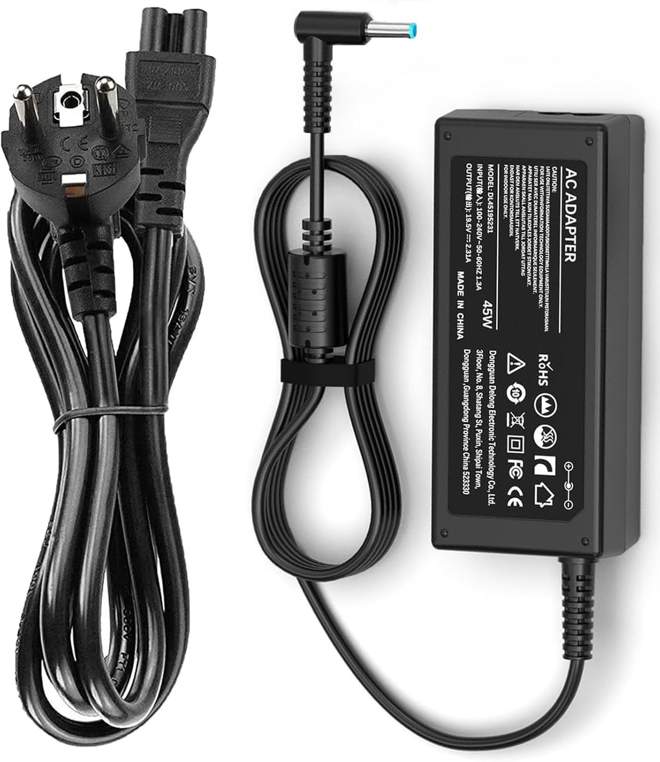 HP 45W Laptop Charger 19.5V 2.31A for HP Stream, Pavilion, and Envy Series Notebooks