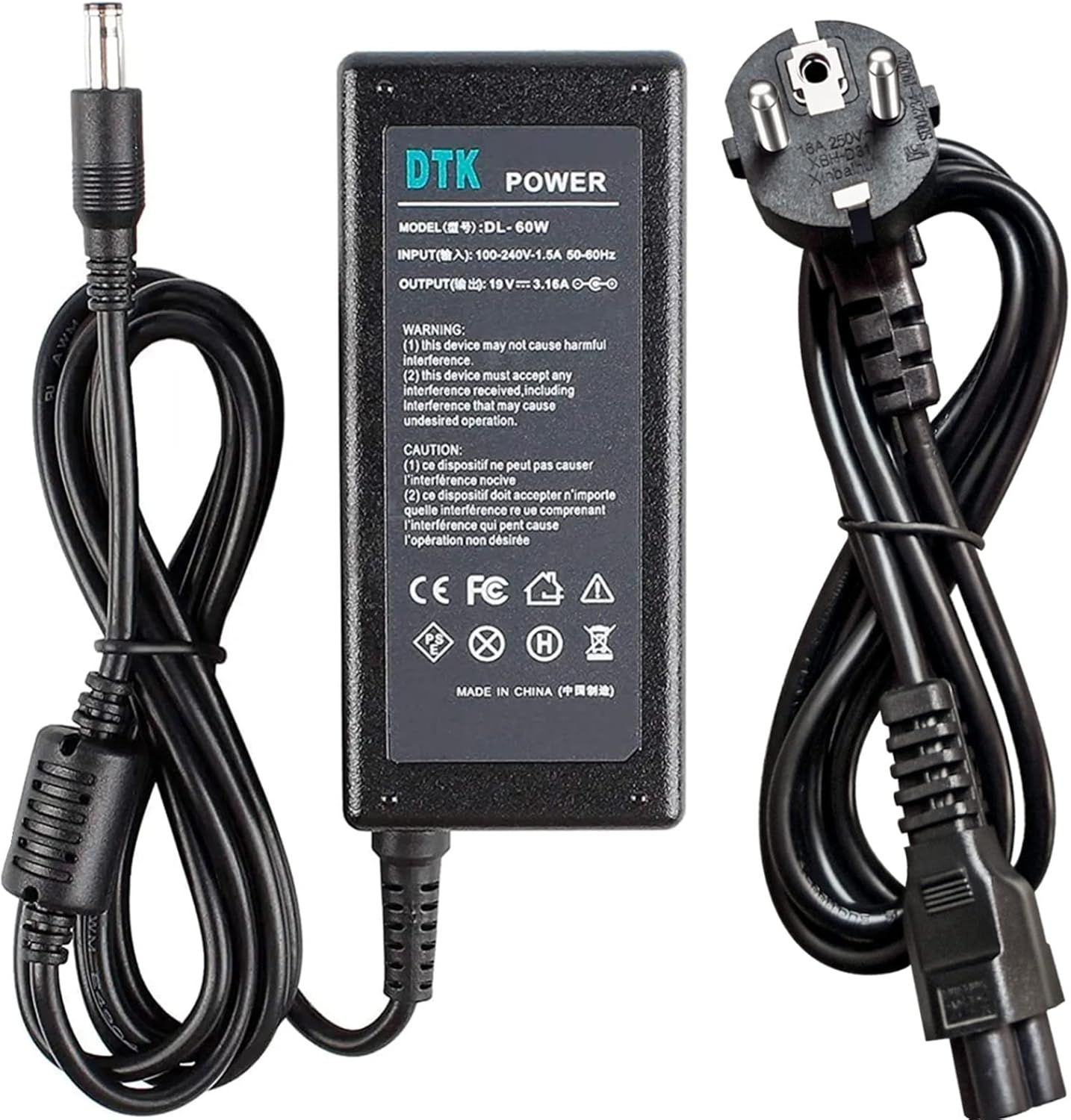 VSDNGUYSD 19V 3.16A 60W Laptop Charger with Extended Cord