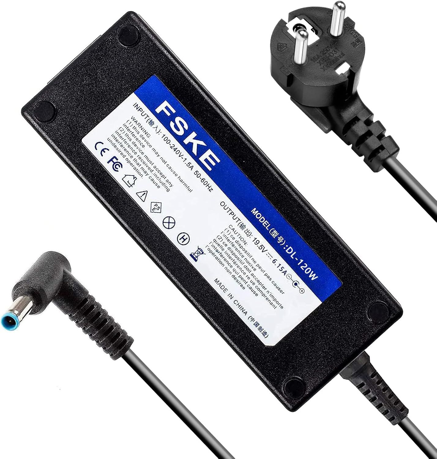 HP Envy 17 15T Laptop Charger, 120W 19.5V 6.15A, 4.5x3.0mm Connector