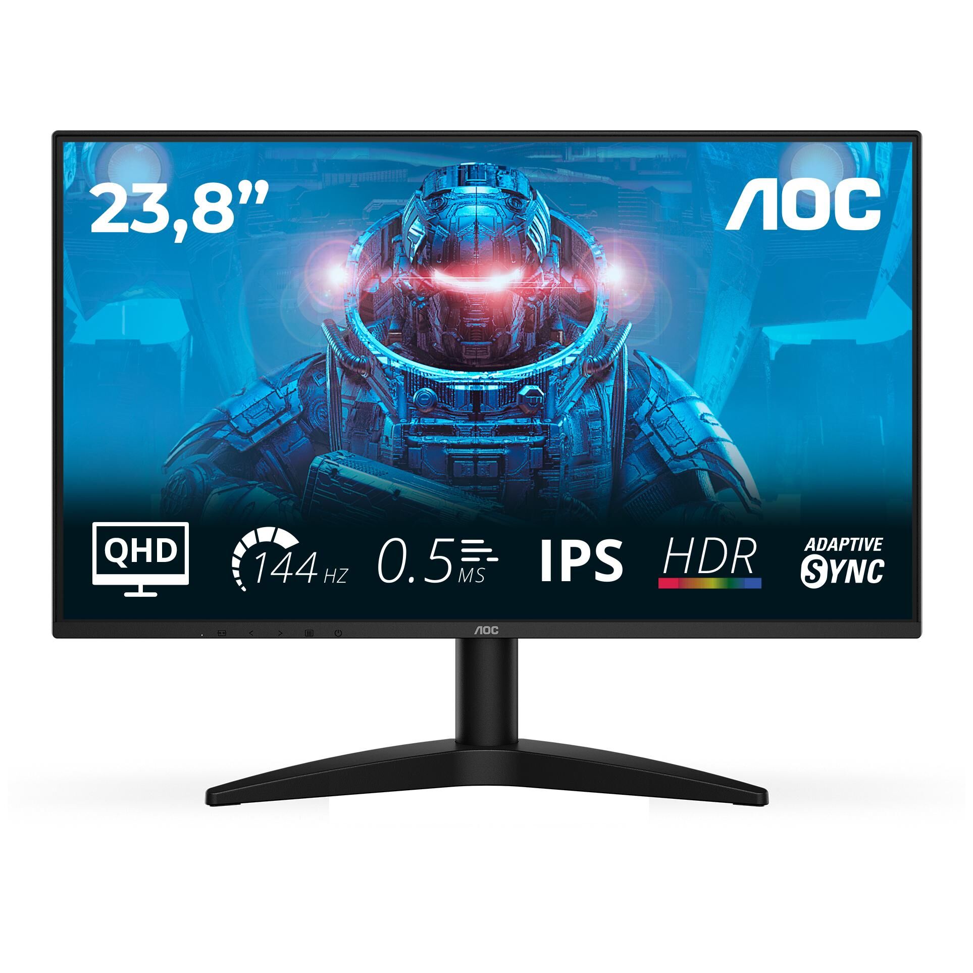 AOC Basic-line Q24B36X - B3 Series - écran LED - 24" (23.8" visualisable) - 2560 x 1440 QHD @ 144 Hz - IPS - 300 cd/m² - 1300:1 - HDR10 - 0.5 ms - HDMI, DisplayPort - noir