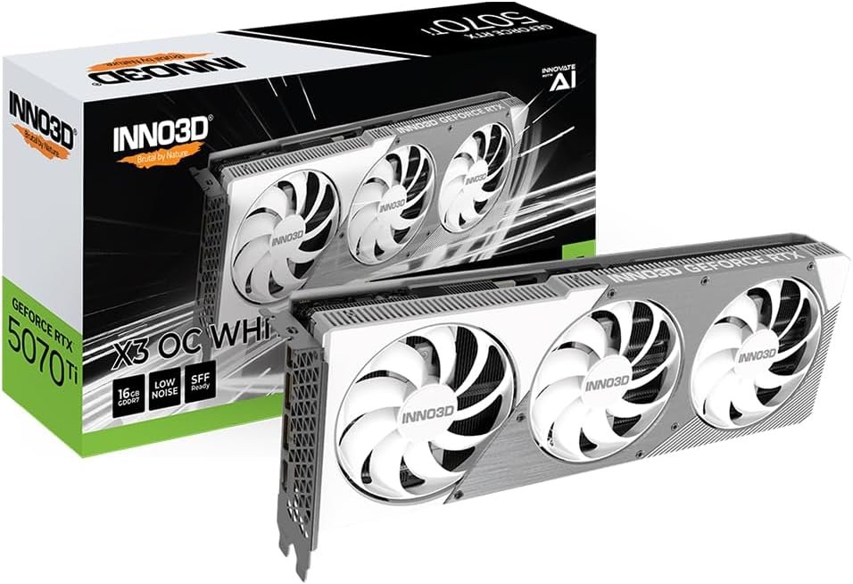 INNO3D NVIDIA GeForce RTX 5070 TI X3 OC Graphics Card, 16GB GDDR7, 256-bit, PCI Express Gen 5