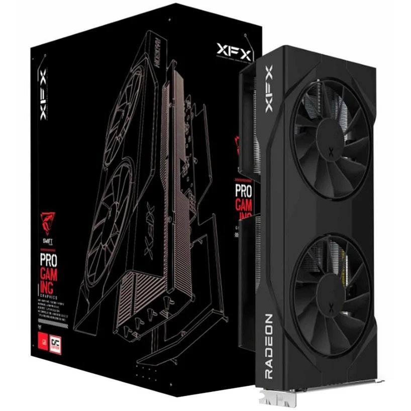 Carte graphique XFX Radeon RX 9060 XT Swift OC Double Ventilateur, Noir