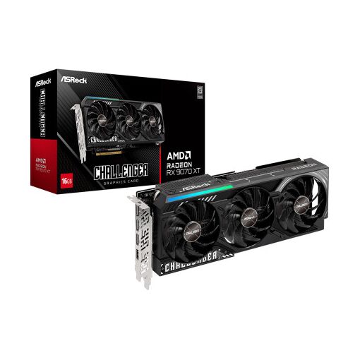 Carte graphique ASRock AMD Radeon RX 9070 XT Challenger Triple Fan, 16 Go GDDR6 PCIe 5.0