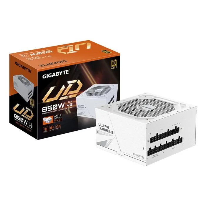 Gigabyte UD850GM PG5 V2 Ice Power Supply - 80 PLUS Gold - PCIe Gen 5.1 - ATX 3.1