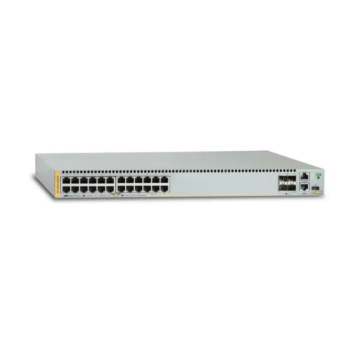 ALLIED PoE+ Switch, 24 Ports (10/100/1000BASE-TX), 2x SFP+, 2x SFP+/Stack, 1x Expansion Module, Dual Hot-Swap PSUs