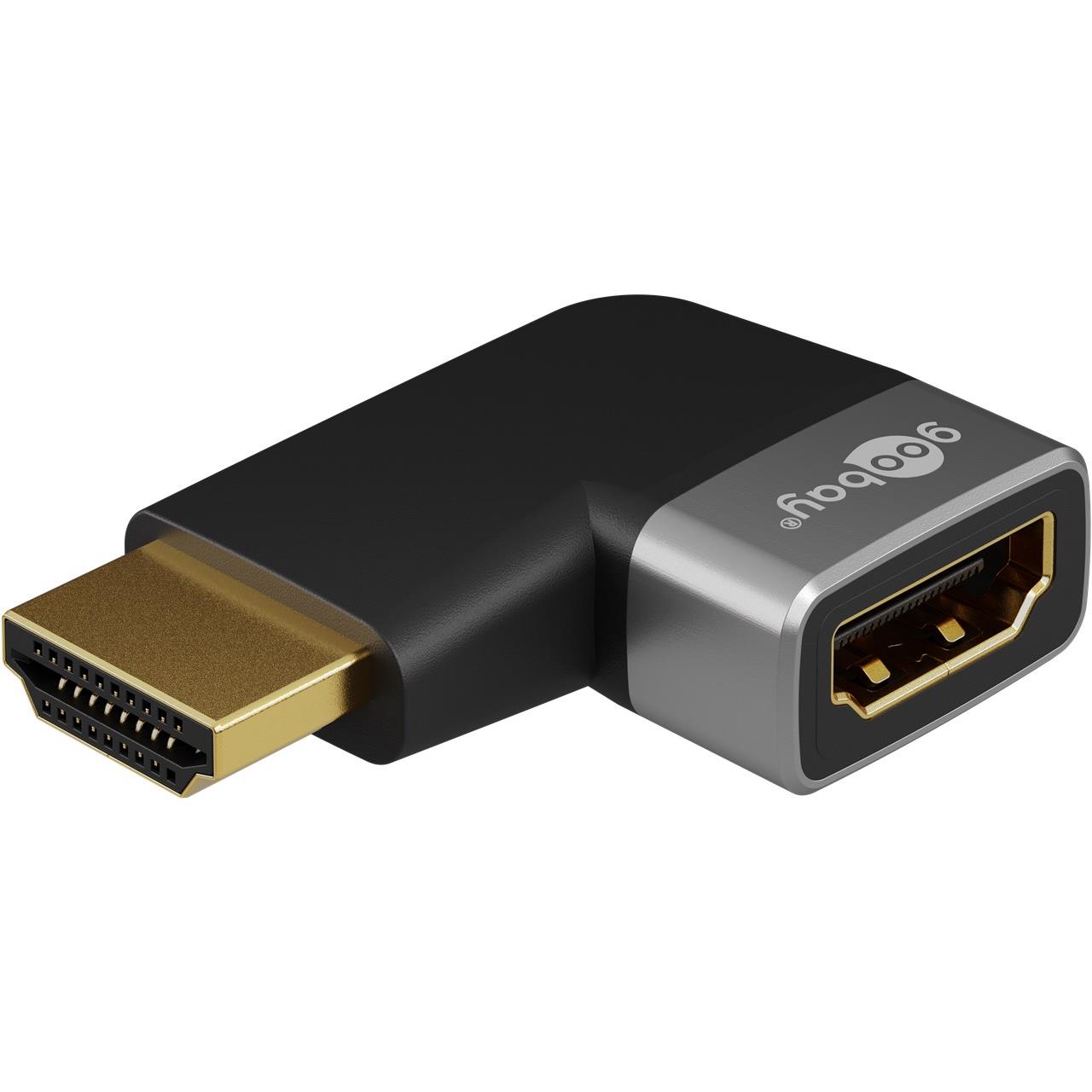 Goobay 90° HDMI Bendable Adapter, 8K @ 60Hz, Gold Plated