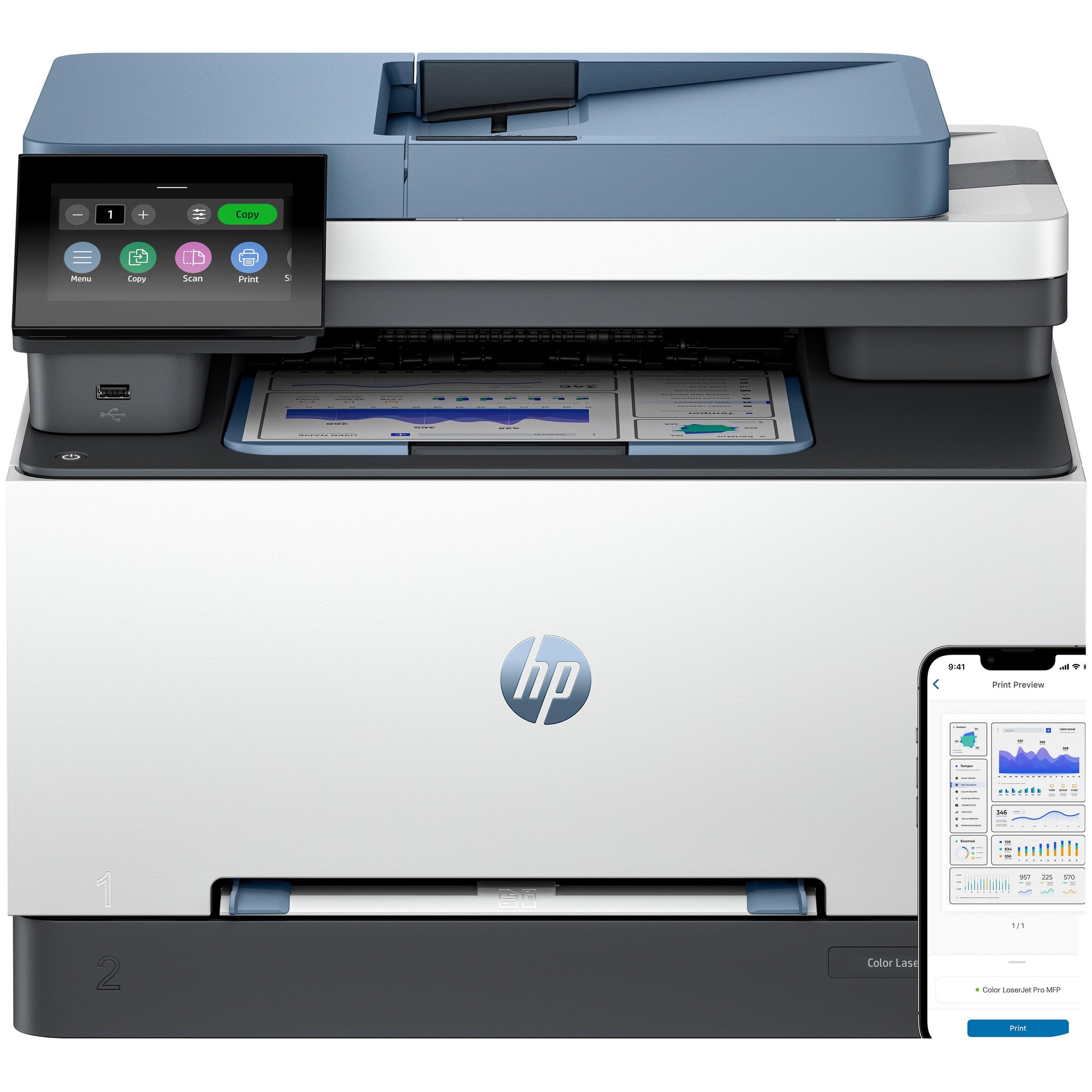 HP LaserJet Pro 3302fdn Color Multifunction Printer, Ethernet Only; Copier, Scanner