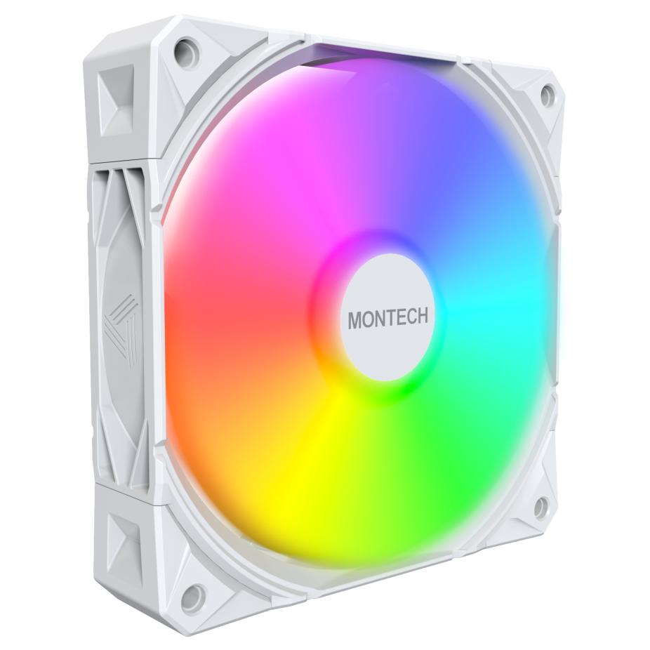 Ventilateur Montech E28 ARGB 12 cm - Blanc (lot de 3)
