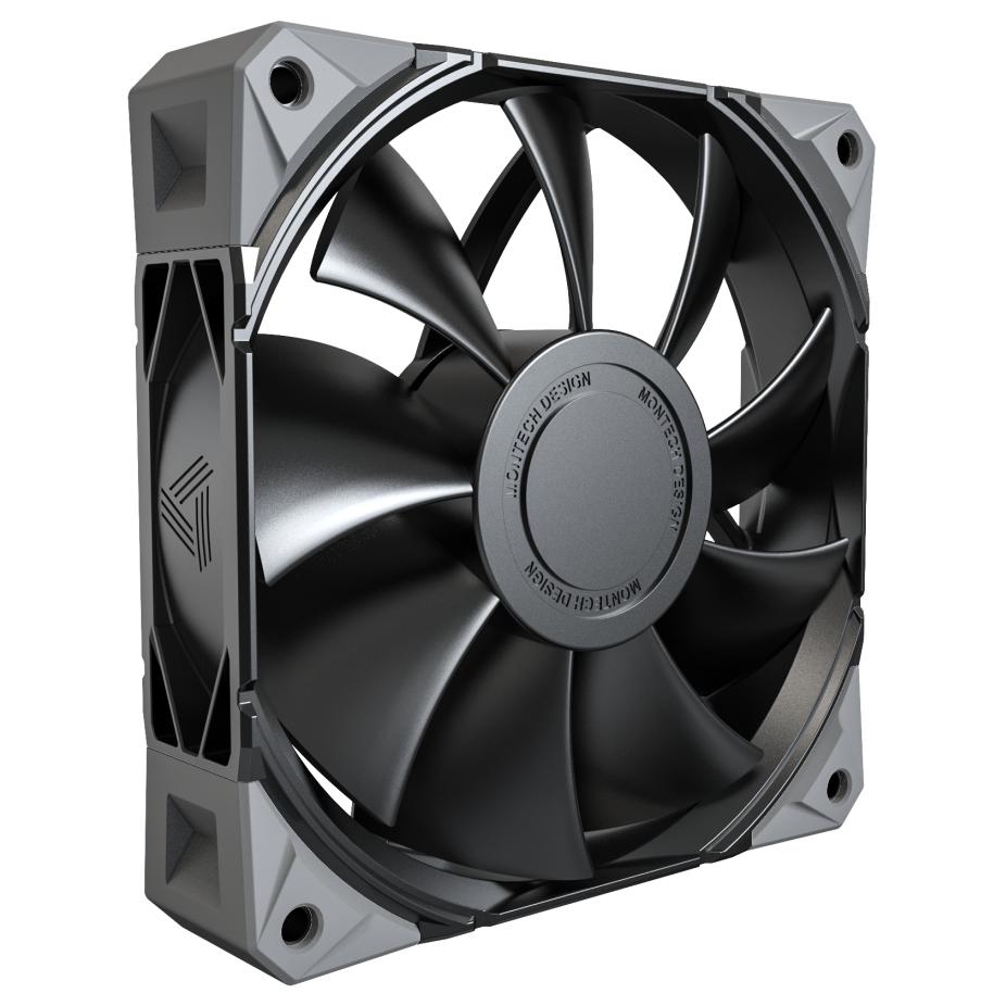 Ventilateur de boîtier Montech E28 PWM 12 cm - Noir (3 pièces)
