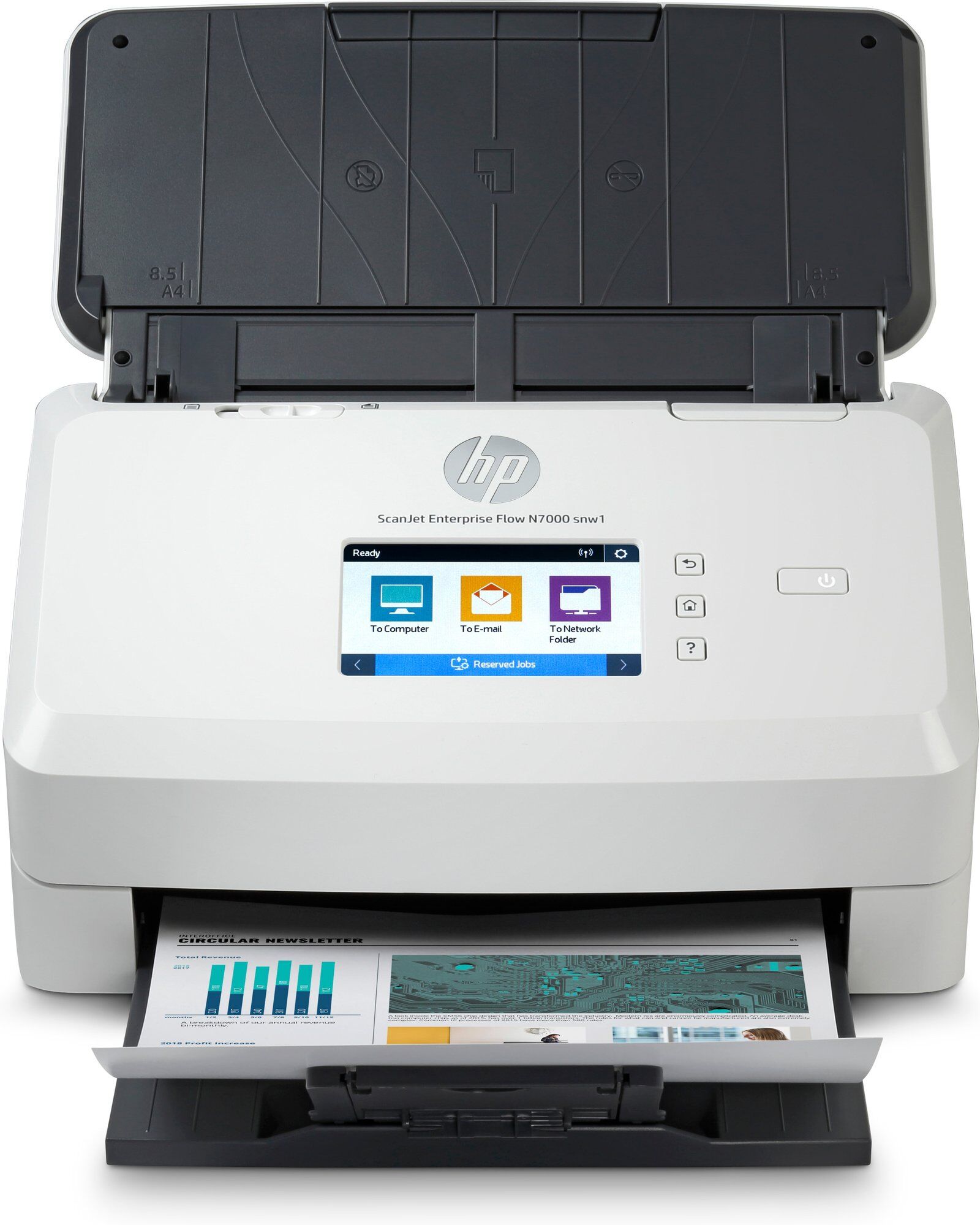 HP ScanJet Enterprise Flow N7000 Scanner à défilement A4, jusqu'à 75ppm/150ipm, 600 x 600 DPI
