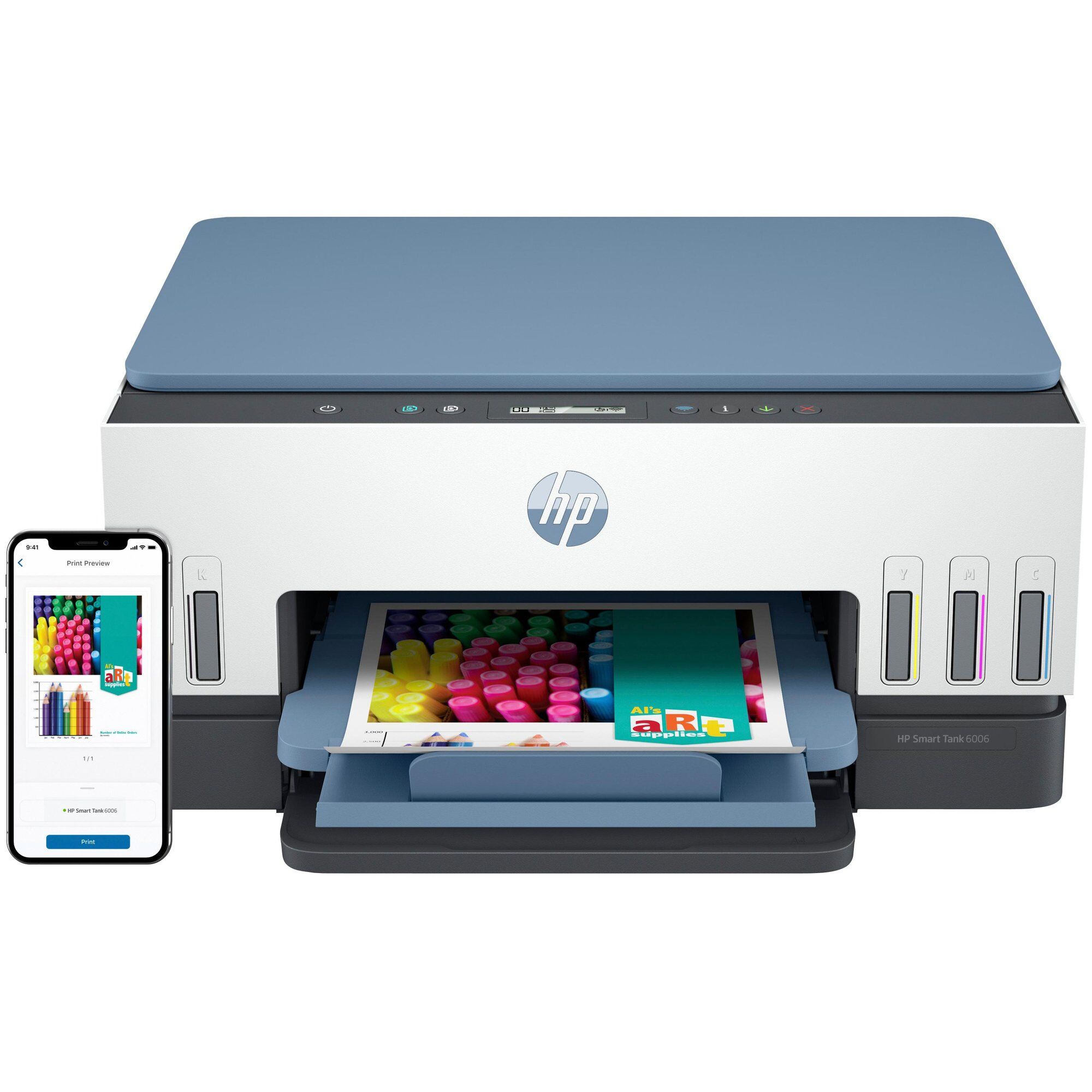 HP Smart Tank 670 Wireless All-in-One Color Printer, Copier, Scanner