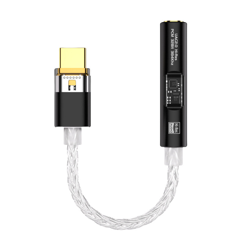 USB-C to 3.5mm Audio Adapter BA23 with Built-in DAC - Black