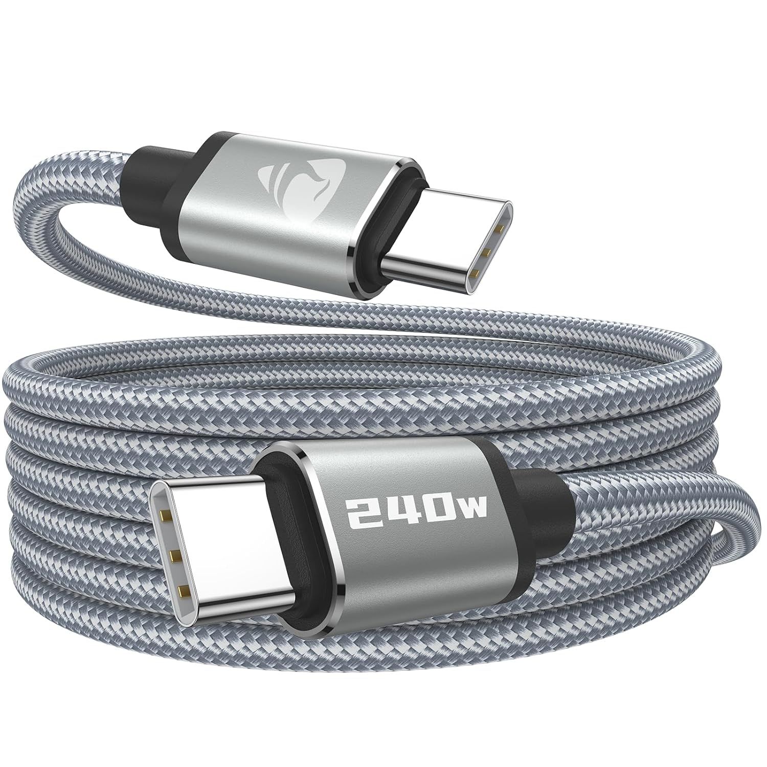 Cable USB C a USB C TRAHOO, 2 m, 240 W, carga rápida PD 5A, cable trenzado de nylon USBC para iPhone 16/15, Samsung S25 Ultra, iPad Aire, MacBook Pro, Google Pixel 9, Xiaomi, Switch, PS5