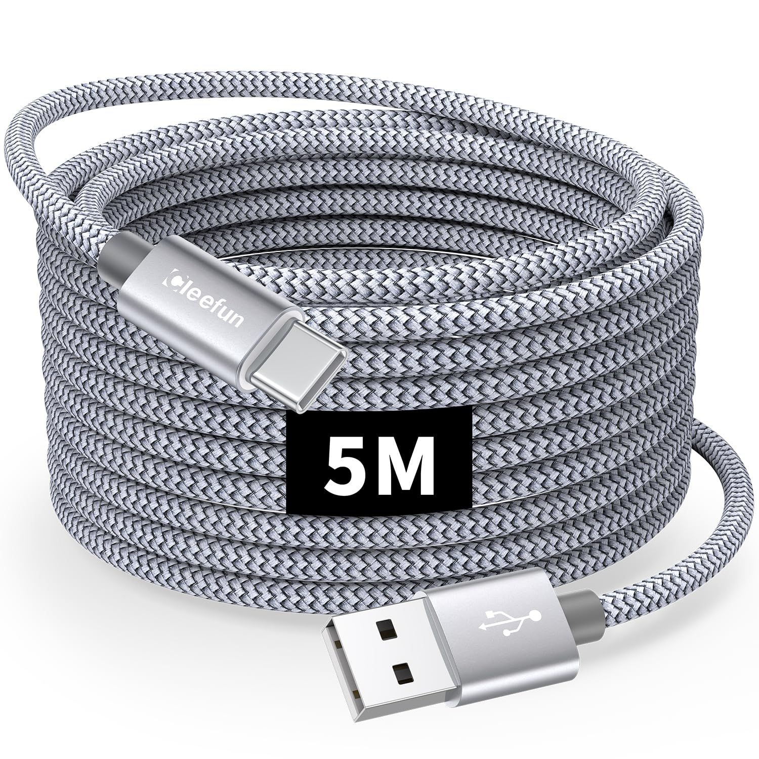 TRAHOO 5M Super Long USB C Cable, Premium Nylon USB 2.0 A to C