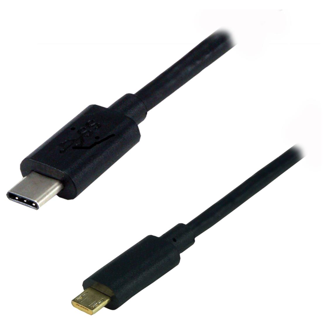 MCL USB 3.1 Type-C to Micro-USB B Cable, 1m - Black