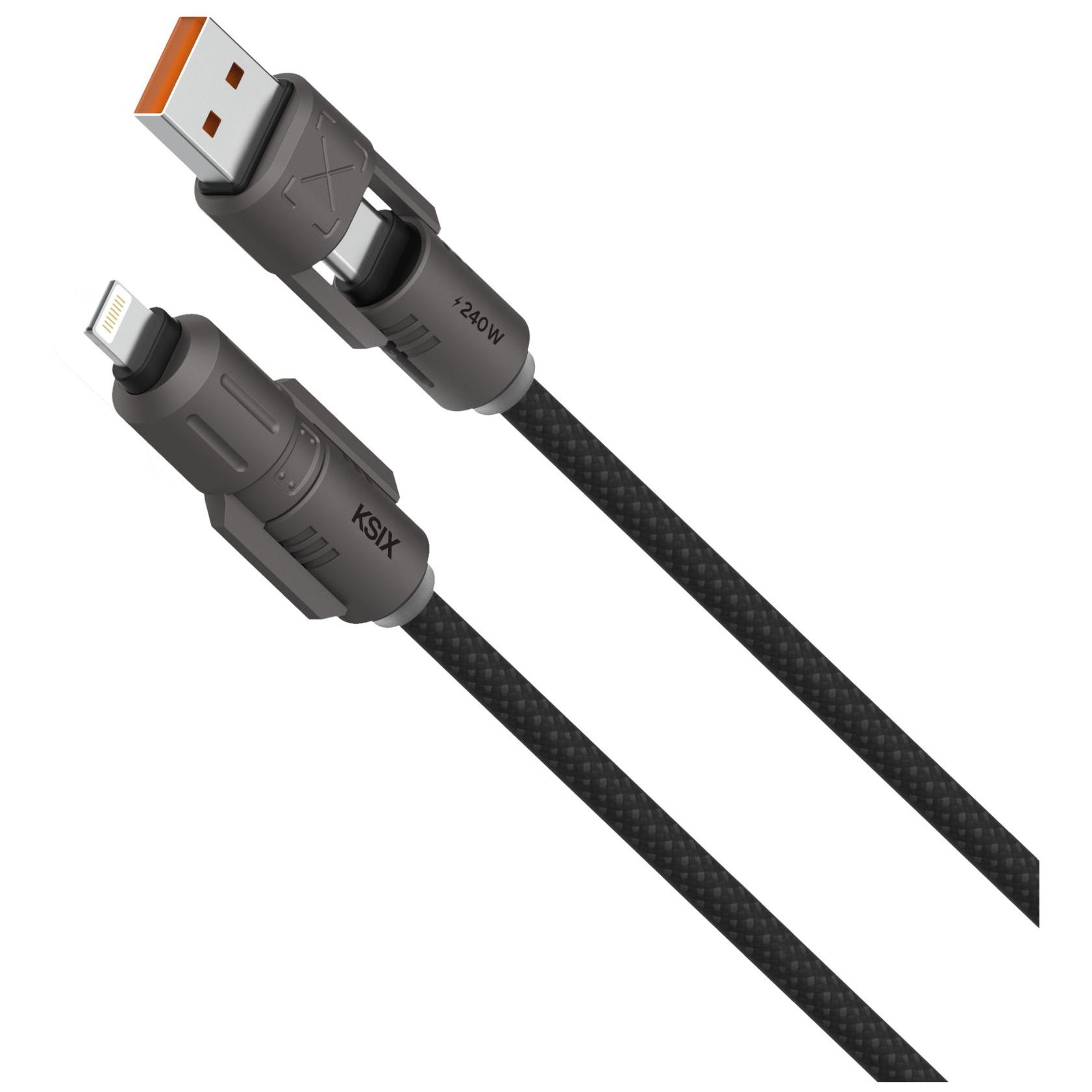 KSix USB 2.0 Cable 1m A/C to C/Lightning Black