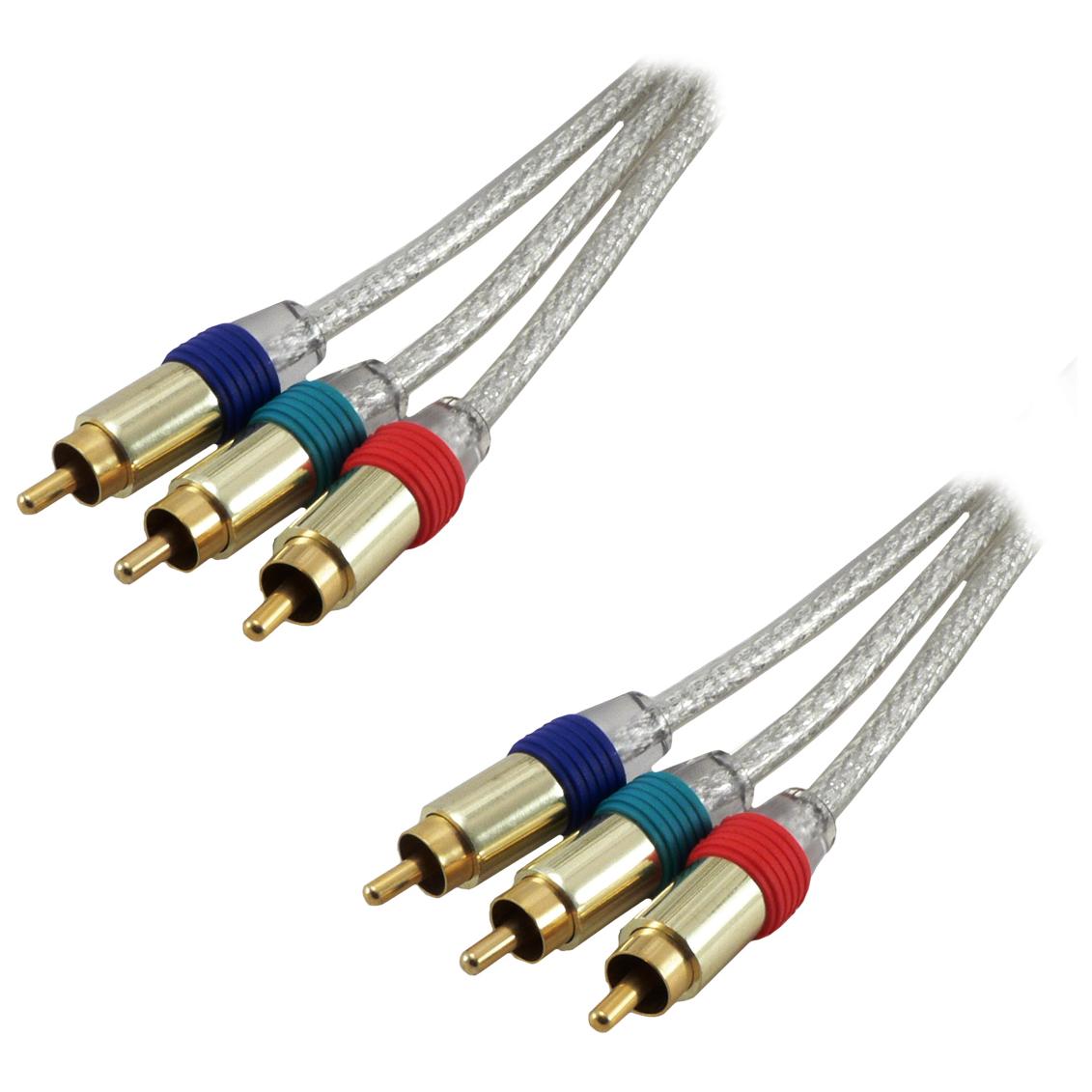 Câble vidéo MCL Samar 3 x RCA (YPbPr) - 15m Transparent