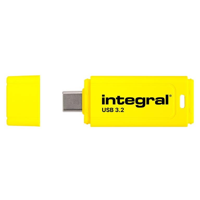 Integral Neon-C USB 3.1 Gen 1 32GB Flash Drive - Yellow