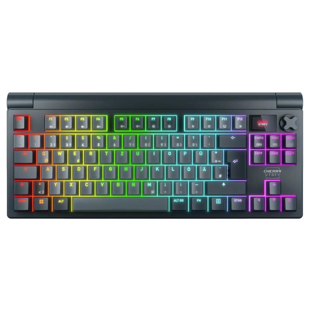 Cherry XTRFY Wireless Keyboard - 80% TKL - Backlit - Bluetooth 5.2/2.4GHz - USB - QWERTY - Cherry MX2A Switch - Grey