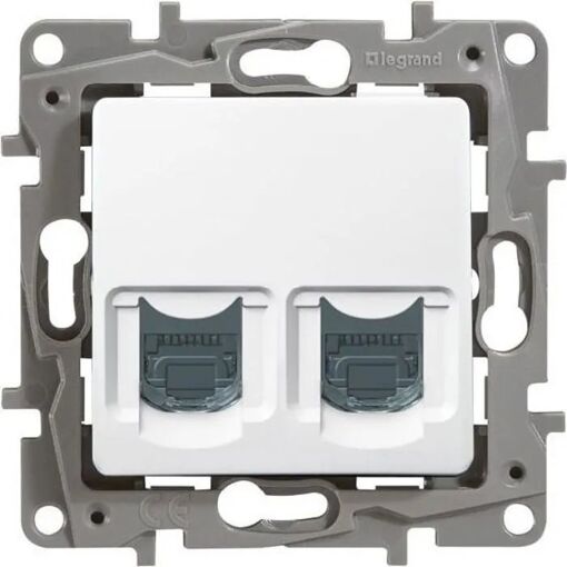 Tomacor de computadora Legrand - Doble - 2xRJ45 cat. 6 STP