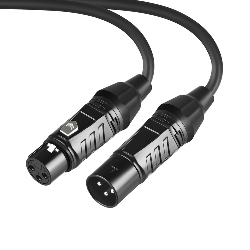 Cable Microfono XLR - Negro 3 m Macho a Hembra