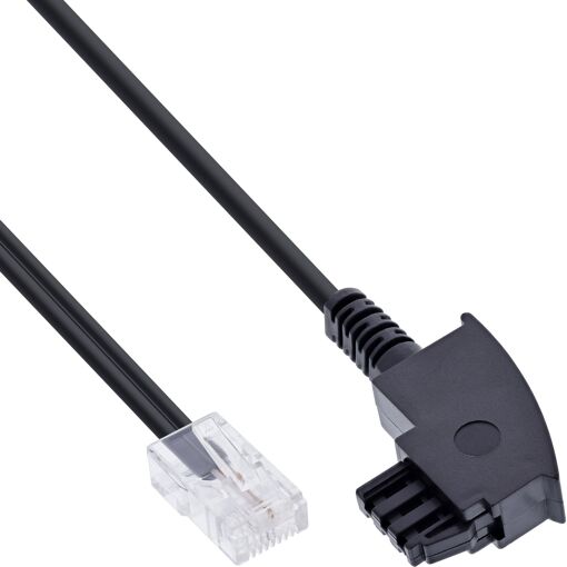 Cable de teléfono InLine 18506, 6 m, Negro
